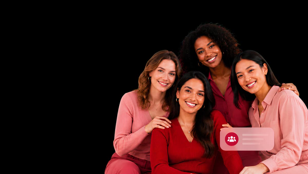 Woman using SecureSpace anonymous online chat rooms on her phone